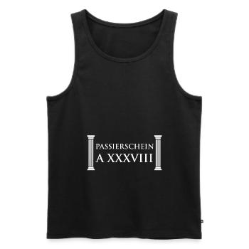 Passierschein A38 Ausgangssperre Home Office - Männer Premium Bio Tank Top - Schwarz - Vorne - Michal (187cm)