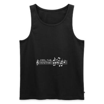 Musiker Musik Rhythmus Notenschlüssel - Männer Premium Bio Tank Top - Schwarz - Vorne - Michal (187cm)
