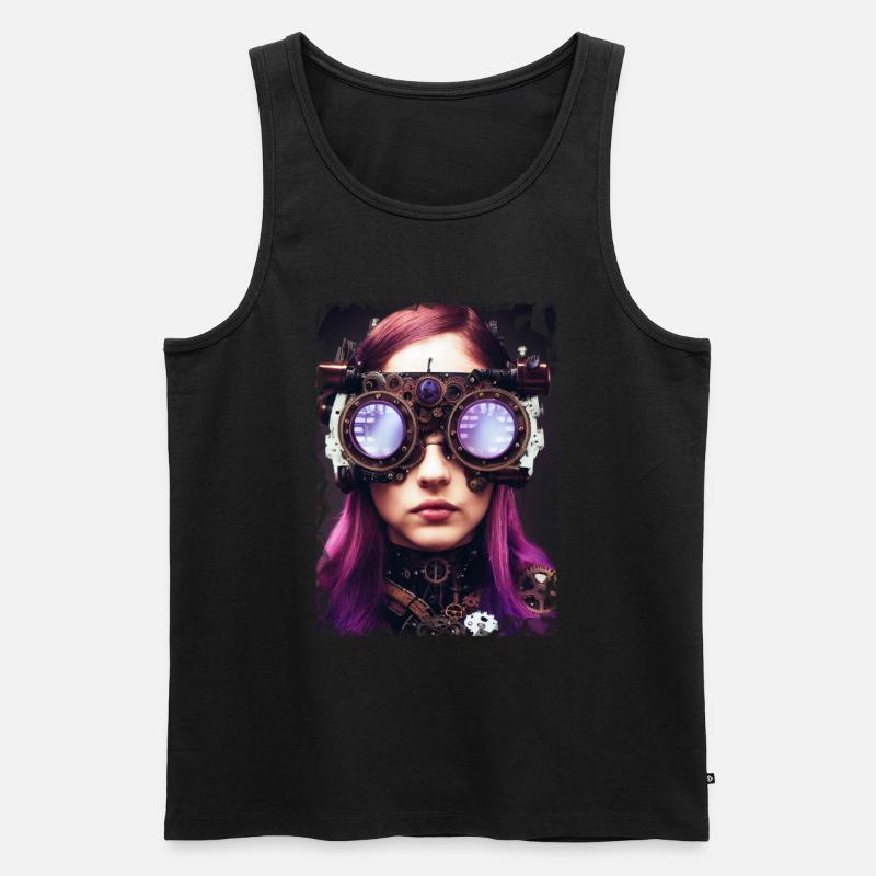 Steampunk Welt - Männer Premium Bio Tank Top - Schwarz