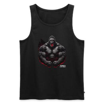 Gorilla Bodybuilding Gym Workout - Débardeur bio Premium Homme - noir - Devant - Michal (187cm)