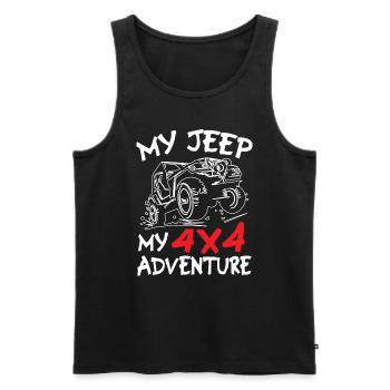 My Jeeps My Adventure - Men's Premium Organic Tank Top - black - Front - AI Model Male 178 light (178cm)