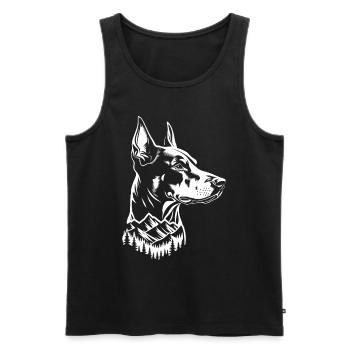 Doberman Dog Mountain - Men's Premium Organic Tank Top - black - Front - AI Model Male 178 light (178cm)