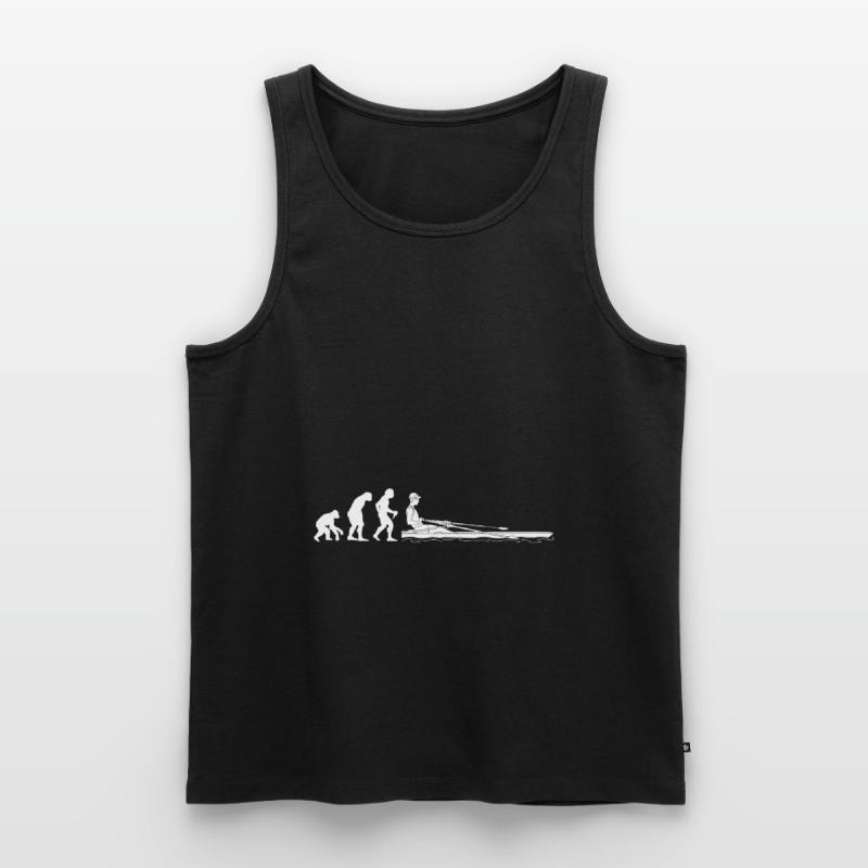 Evolution Ruderer Entwicklung eines Rudern Männer Premium Bio Tank Top