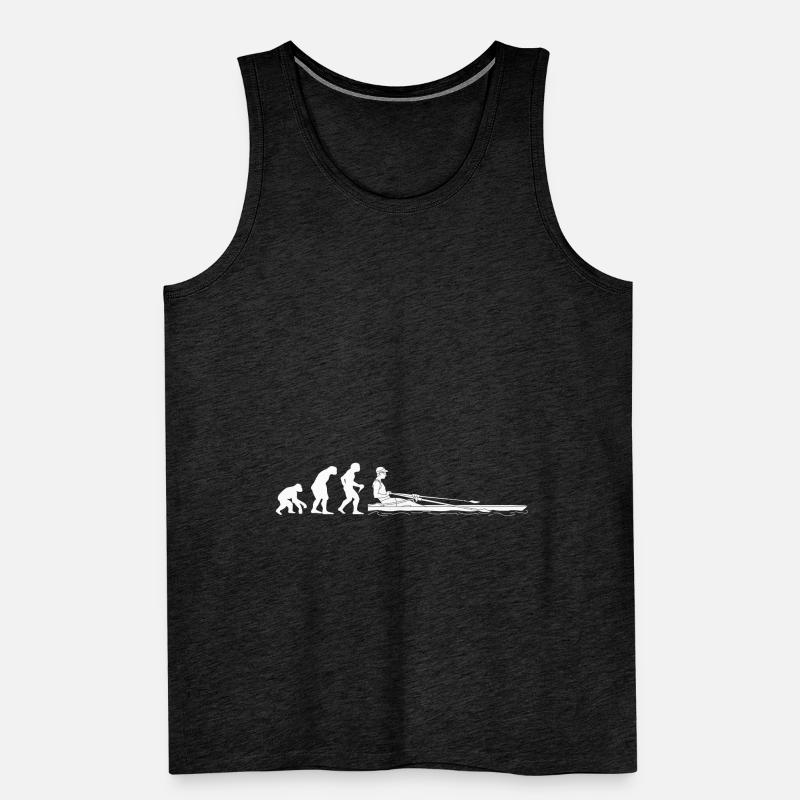 Evolution Ruderer Entwicklung eines Rudern Männer Premium Bio Tank Top