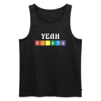 Regenbogen ja Rechte Grafik - Männer Premium Bio Tank Top - Schwarz - Vorne - Michal (187cm)