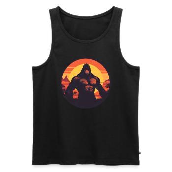 Strong Gorilla Sunset Design - Men's Premium Organic Tank Top - black - Front - AI Model Male 178 light (178cm)