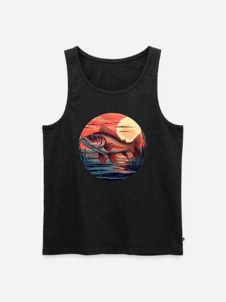 Trout at sunset Atmospheric design - Men's Premium Organic Tank Top - black