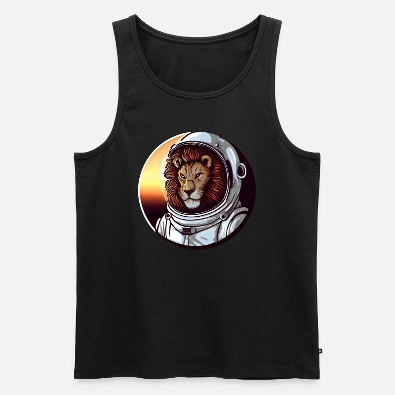 Lion Astronaut - Conception spatiale aventureuse - Débardeur bio Premium Homme - noir