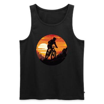 MTB Downhill Cyclist Silhouette, - Men's Premium Organic Tank Top - black - Front - Michal (187cm)