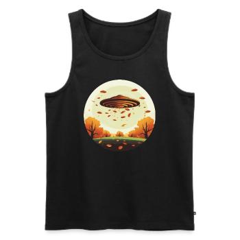 uFO im Herbst-Sunset - Außerirdisches Alien-Design - Männer Premium Bio Tank Top - Schwarz - Vorne - AI Model Male 178 light (178cm)