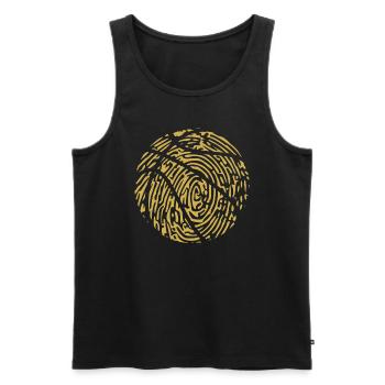 Passionné d’empreintes digitales des joueurs de basketball - Débardeur bio Premium Homme - noir - Devant - Michal (187cm)