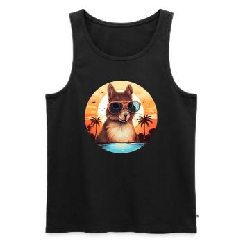 Cool squirrel silhouette, sunset with - Men's Premium Organic Tank Top - black - Front - Michal (187cm)