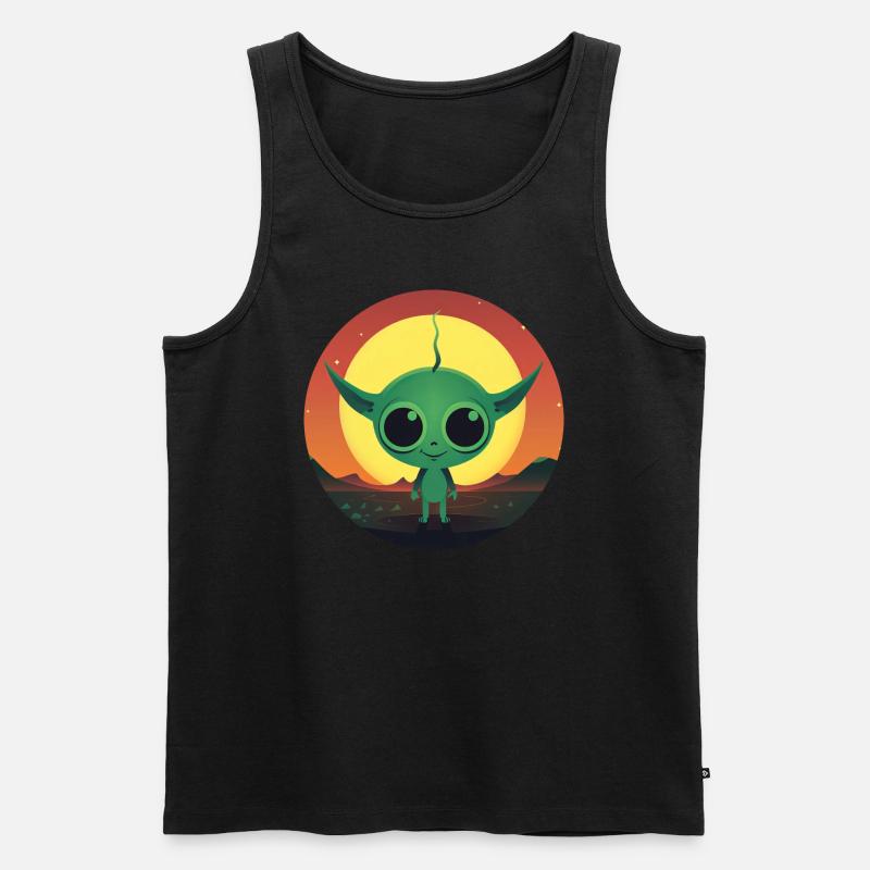 Alien Sonnenuntergang - Männer Premium Bio Tank Top - Schwarz