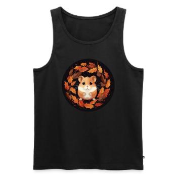 Hamsters d’automne - Débardeur bio Premium Homme - noir - Devant - Michal (187cm)