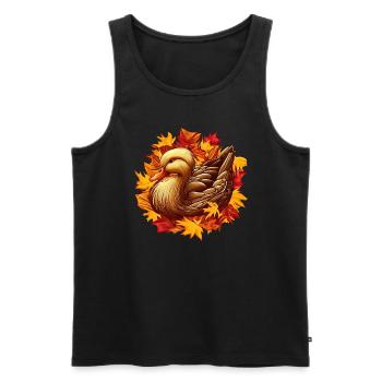 Canards d’automne colorés - Débardeur bio Premium Homme - noir - Devant - Michal (187cm)