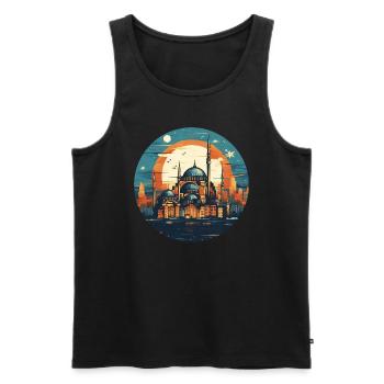 Mosquées d’Istanbul Patrimoine culturel Turquie - Débardeur bio Premium Homme - noir - Devant - AI Model Male 178 light (178cm)