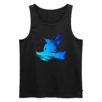 Kayak Kayak Canoë Femmes Hommes Kayak - Débardeur bio Premium Homme - noir - Devant - Michal (187cm)