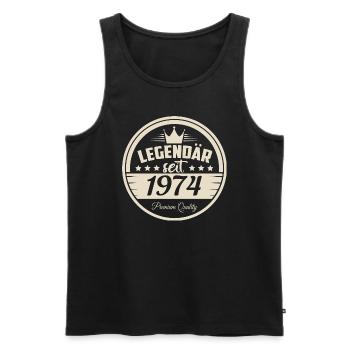 Legendär seit 1974 - Männer Premium Bio Tank Top - Schwarz - Vorne - Michal (187cm)