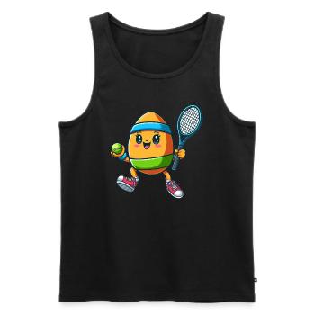 Easter Egg Tennis, Tennis Player Easter Festival - Men's Premium Organic Tank Top - black - Front - AI Model Male 178 light (178cm)