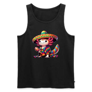 Cinco de Mayo Axolotl : design festif - Débardeur bio Premium Homme - noir - Devant - Michal (187cm)