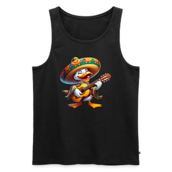 Cinco de Mayo Duck Guitarist - Men's Premium Organic Tank Top - black - Front - Michal (187cm)