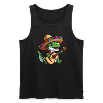 Cinco de Mayo Dino T-Rex - Men's Premium Organic Tank Top - black - Front - Michal (187cm)
