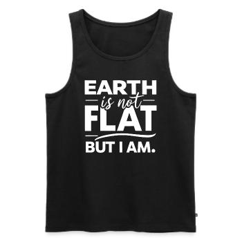 Satire Flat Earth Ironic Jokes - Men's Premium Organic Tank Top - black - Front - AI Model Male 178 light (178cm)