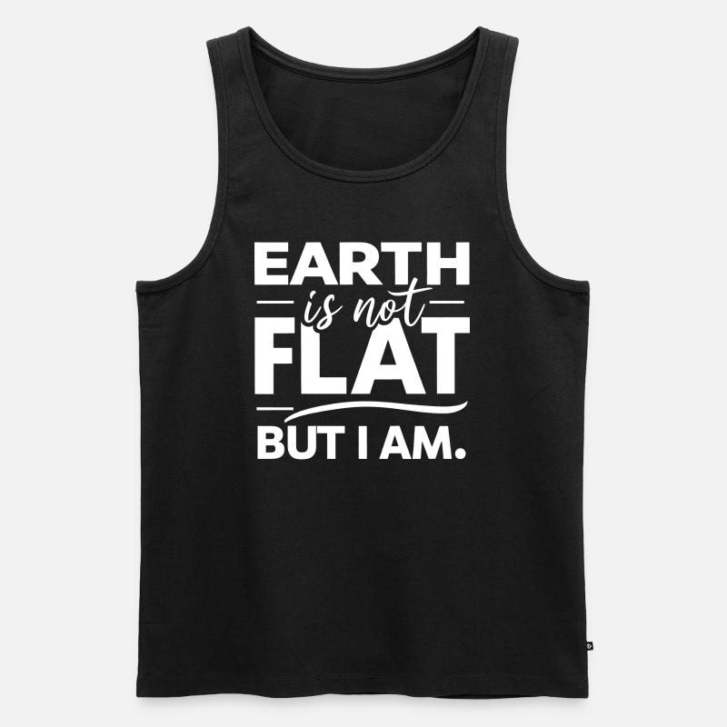 Satire Flache Erde Ironische Witze - Männer Premium Bio Tank Top - Schwarz