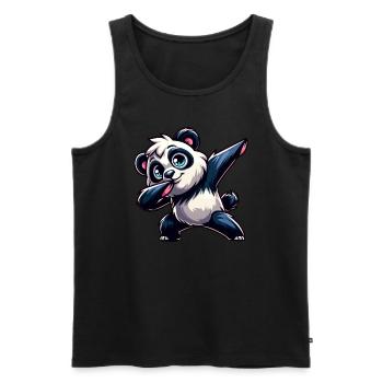 Süßer Panda macht Dab Cartoon - Männer Premium Bio Tank Top - Schwarz - Vorne - AI Model Male 178 light (178cm)