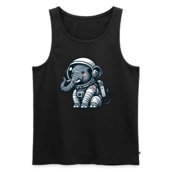 Éléphant, Astronaute, Espace, Univers - Débardeur bio Premium Homme - noir - Devant - Michal (187cm)