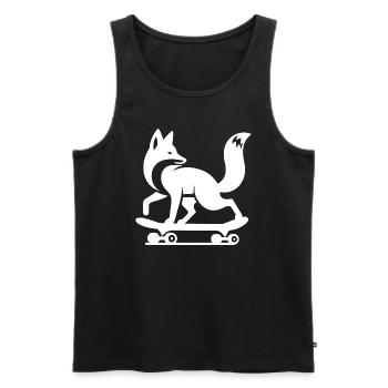Fuchs Silhouette minimalistisch Skateboard Skater - Männer Premium Bio Tank Top - Schwarz - Vorne - Michal (187cm)