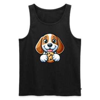 Cute Beagle Dog Sweet Cookies Dessert - Men's Premium Organic Tank Top - black - Front - Michal (187cm)