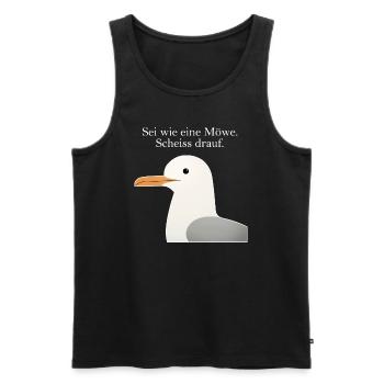 Seagull Saying Funny Be Like a Seagull Humor - Men's Premium Organic Tank Top - black - Front - Michal (187cm)