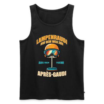Lampenraudi auf dem Weg zur Après-Gaudi Lampe aus - Männer Premium Bio Tank Top - Schwarz - Vorne - Michal (187cm)