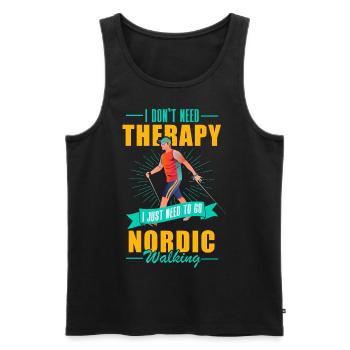 Sports Fitness Therapy - Men's Premium Organic Tank Top - black - Front - Michal (187cm)
