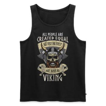 Nordisch Rune Valhalla Raben - Männer Premium Bio Tank Top - Schwarz - Vorne - Michal (187cm)