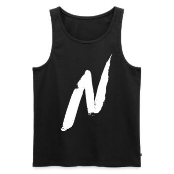 Trendy Cool Stylish N Letter - Men's Premium Organic Tank Top - black - Front - Michal (187cm)