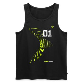 01 TRIKOT Trikotnummer Sport Team Spiel Eins Motiv - Männer Premium Bio Tank Top - Schwarz - Vorne - Michal (187cm)