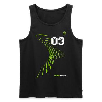 03 TRIKOT Trikotnummer Drei Sport Team Spiel Motiv - Männer Premium Bio Tank Top - Schwarz - Vorne - Michal (187cm)