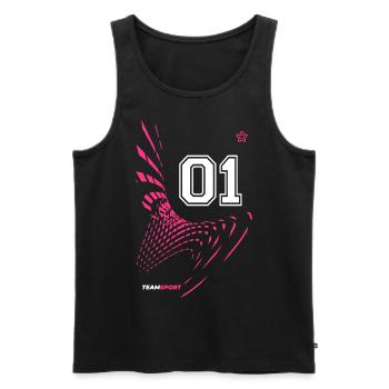 01 TRIKOT Trikotnummer Sport Team Spiel Eins Motiv - Männer Premium Bio Tank Top - Schwarz - Vorne - Michal (187cm)
