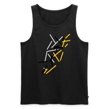 Abstract - Men's Premium Organic Tank Top - black - Front - AI Model Male 178 light (178cm)