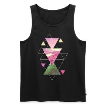 Nature Nature sauvage Montagnes Forêt Arbres Aventure Art - Débardeur bio Premium Homme - noir - Devant - Michal (187cm)