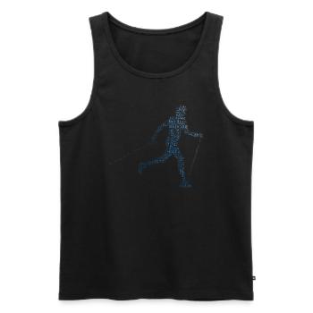 Marcheur nordique féminin Marche nordique hommes - Débardeur bio Premium Homme - noir - Devant - Michal (187cm)