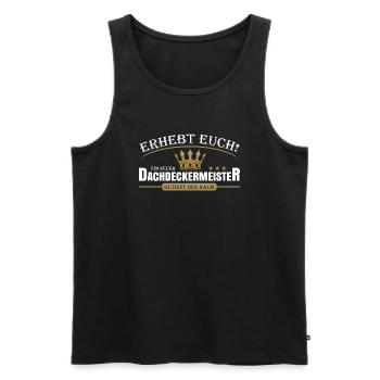 Dachdeckermeister - Männer Premium Bio Tank Top - Schwarz - Vorne - AI Model Male 178 light (178cm)