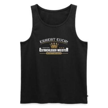 Estrichleger Meister - Männer Premium Bio Tank Top - Schwarz - Vorne - Michal (187cm)