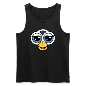 Furby Portrait Face With Big Eyes - Men's Premium Organic Tank Top - black - Front - AI Model Male 178 light (178cm)