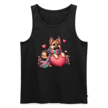 German Shepherd - Men's Premium Organic Tank Top - black - Front - Michal (187cm)