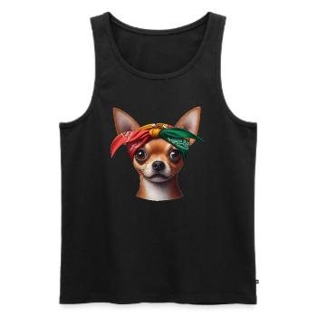 Chihuahua Le Rappeur - Débardeur bio Premium Homme - noir - Devant - Michal (187cm)