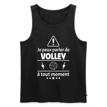 Je peux parler de volley,volleyeur,volleyeuse,noël - Débardeur bio Premium Homme - noir - Devant - Michal (187cm)