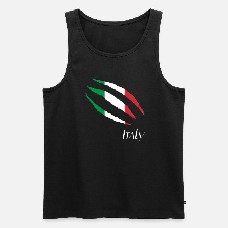 Italy - Männer Premium Bio Tank Top - Schwarz
